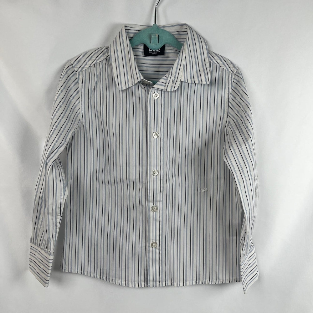 Dolce & Gabbana Striped Long Sleeve Button-Up Shirt boys 3T